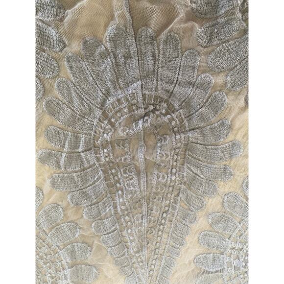 Rebellion Again Boho Beach Duster Open Front  Blue Embroidered Cover Up Small - Picture 4 of 8